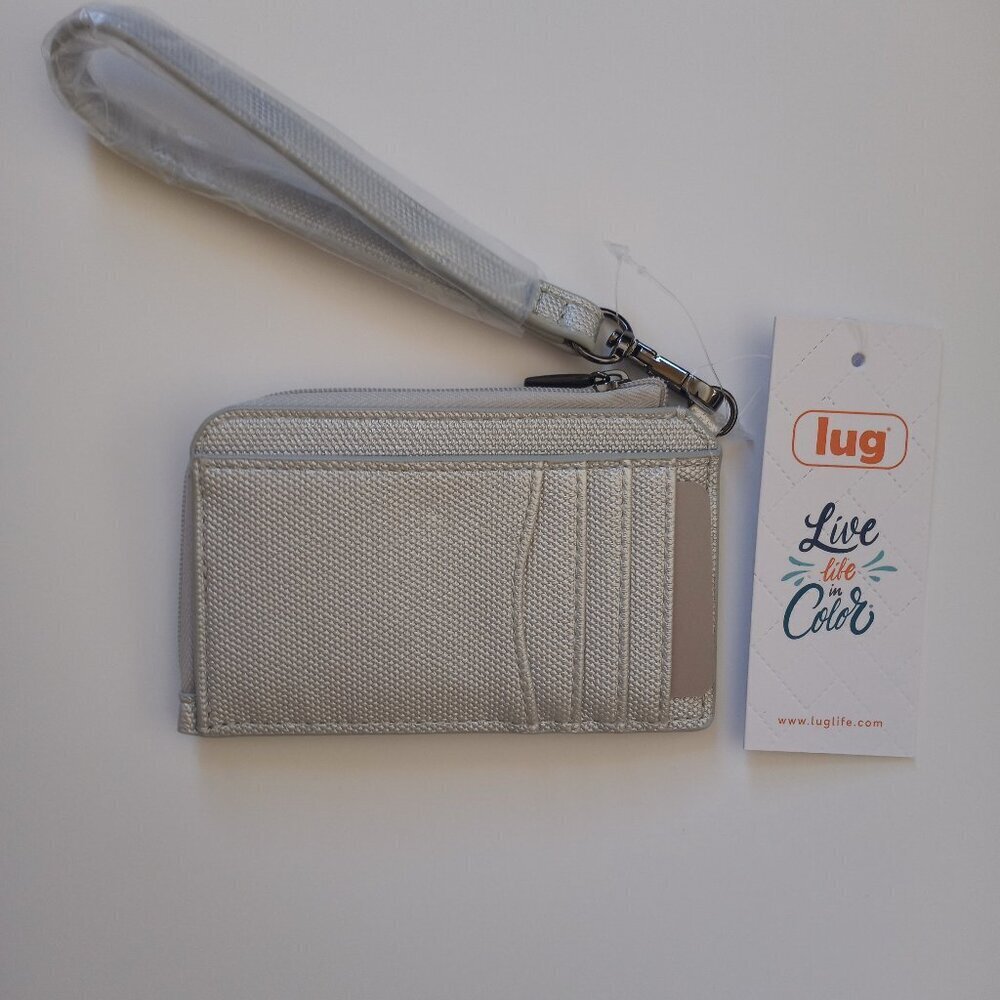 LUG Twirl Matte Luxe VL (Vegan Leather) RFID Wristlet Wallet - Diamond Silver - Picture 5 of 9